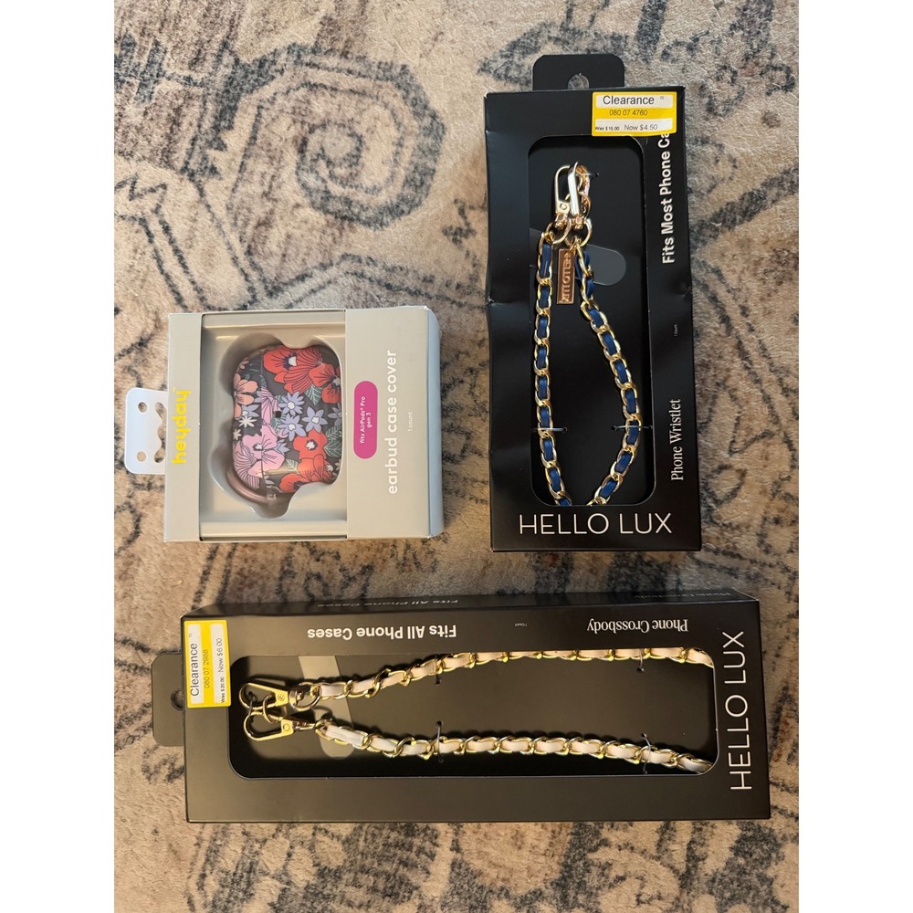 Heyday AirPods Pro Case Floral & Hello Lux Phone Crossbody Wristlet Bundle 3pc